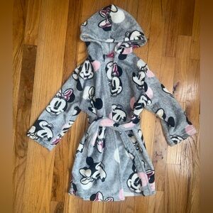 Gray and Pink Minnie Mouse Robe Size 4T